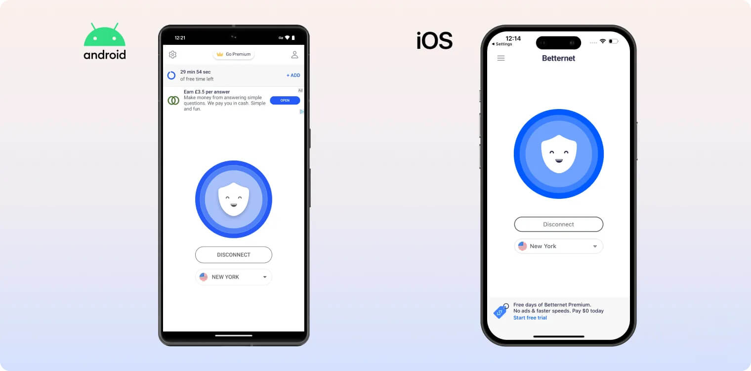Betternet’s mobile apps
