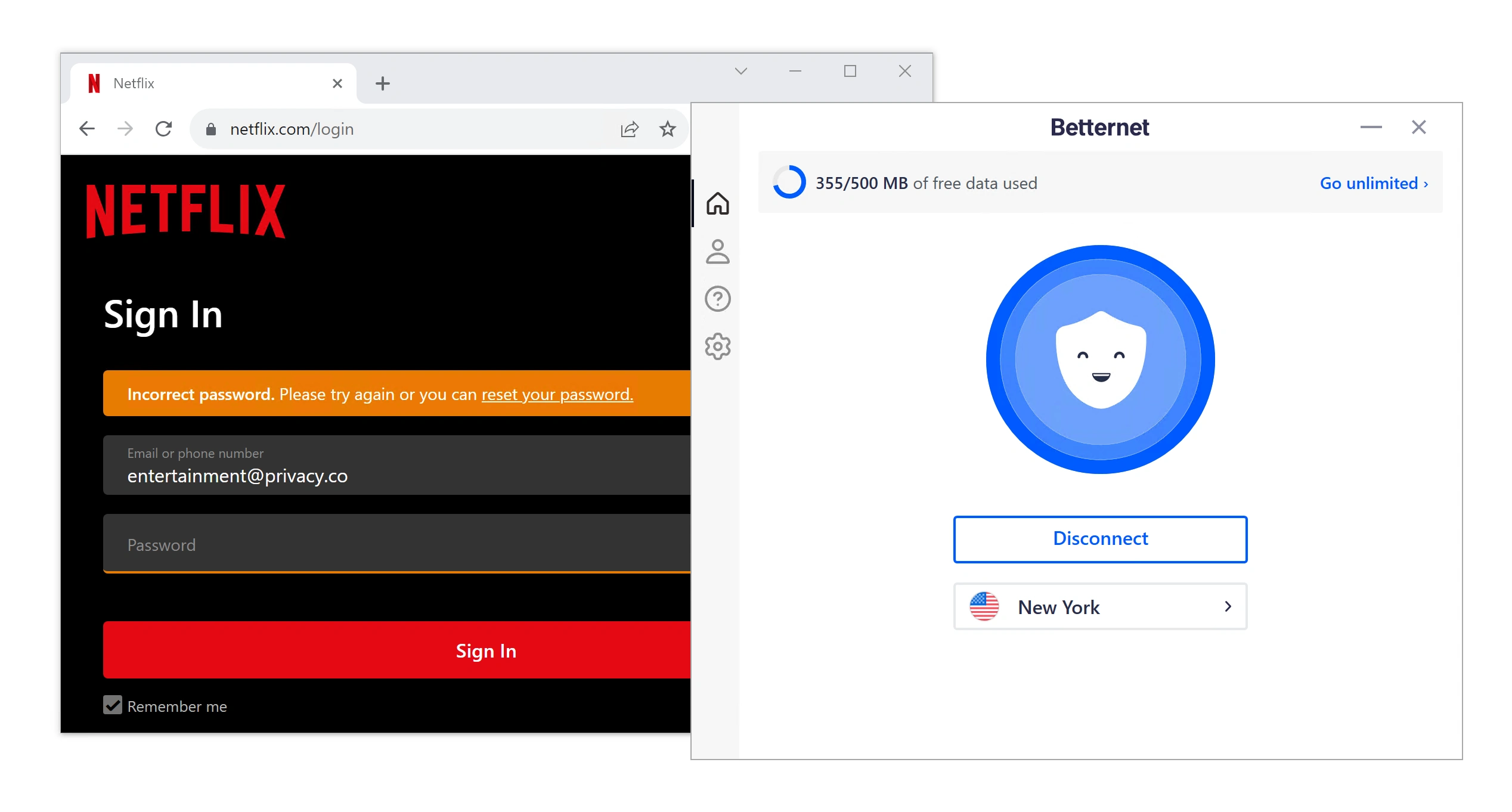 Betternet Free hasn’t worked with US Netflix