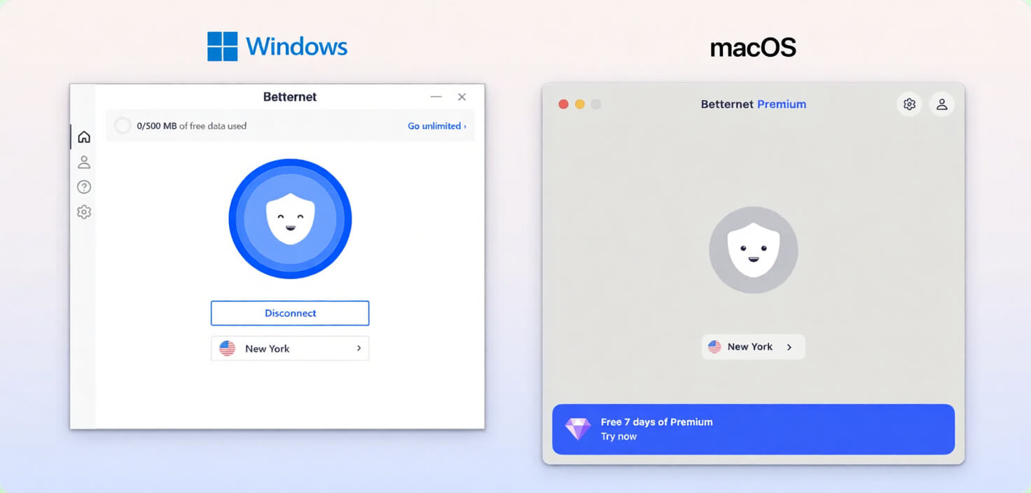 Betternet Windows & macOS APP