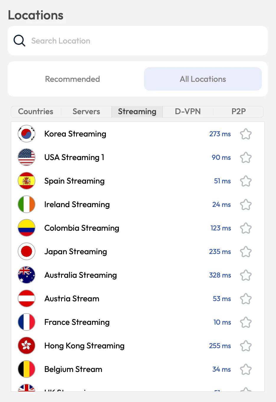 FastestVPN has streaming servers 