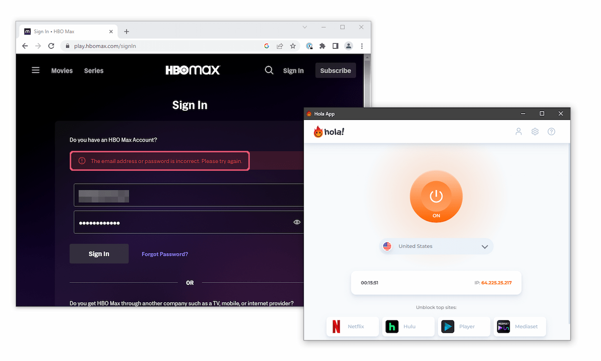 Hola VPN’s US servers failed to unblock HBO Max