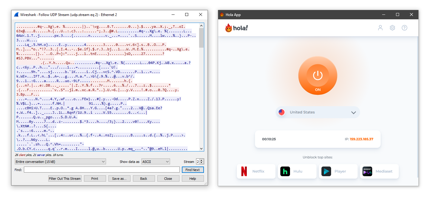 Hola VPN only encrypts traffic on its PC app