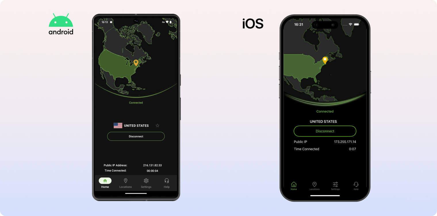 IPVanish’s mobile apps