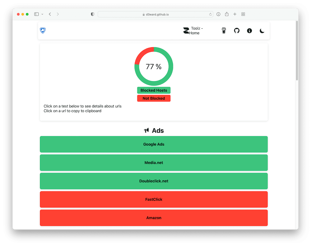Mozilla VPN puts up a very respectable ad blocking score