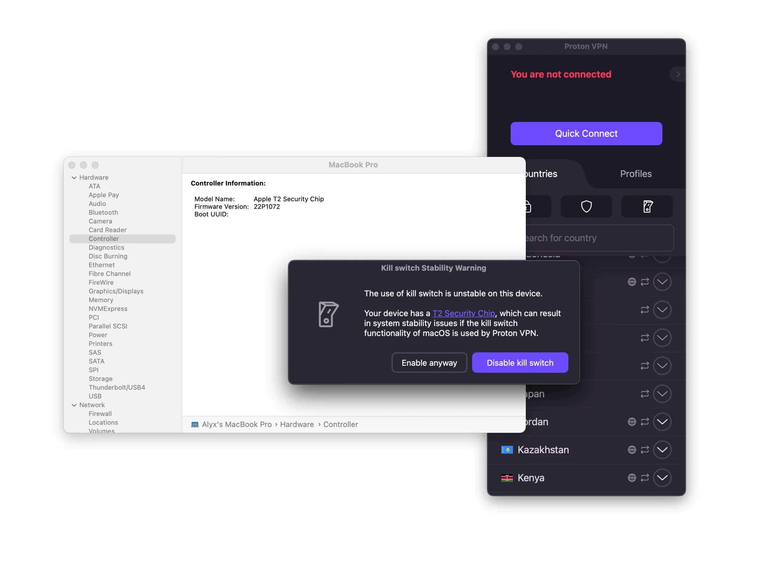 Proton VPN warns about a T2 security chip bug on certain Apple devices