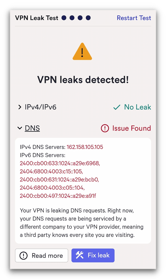 SuperVPN’s strongSwan VPN client prevented our IP address from leaking