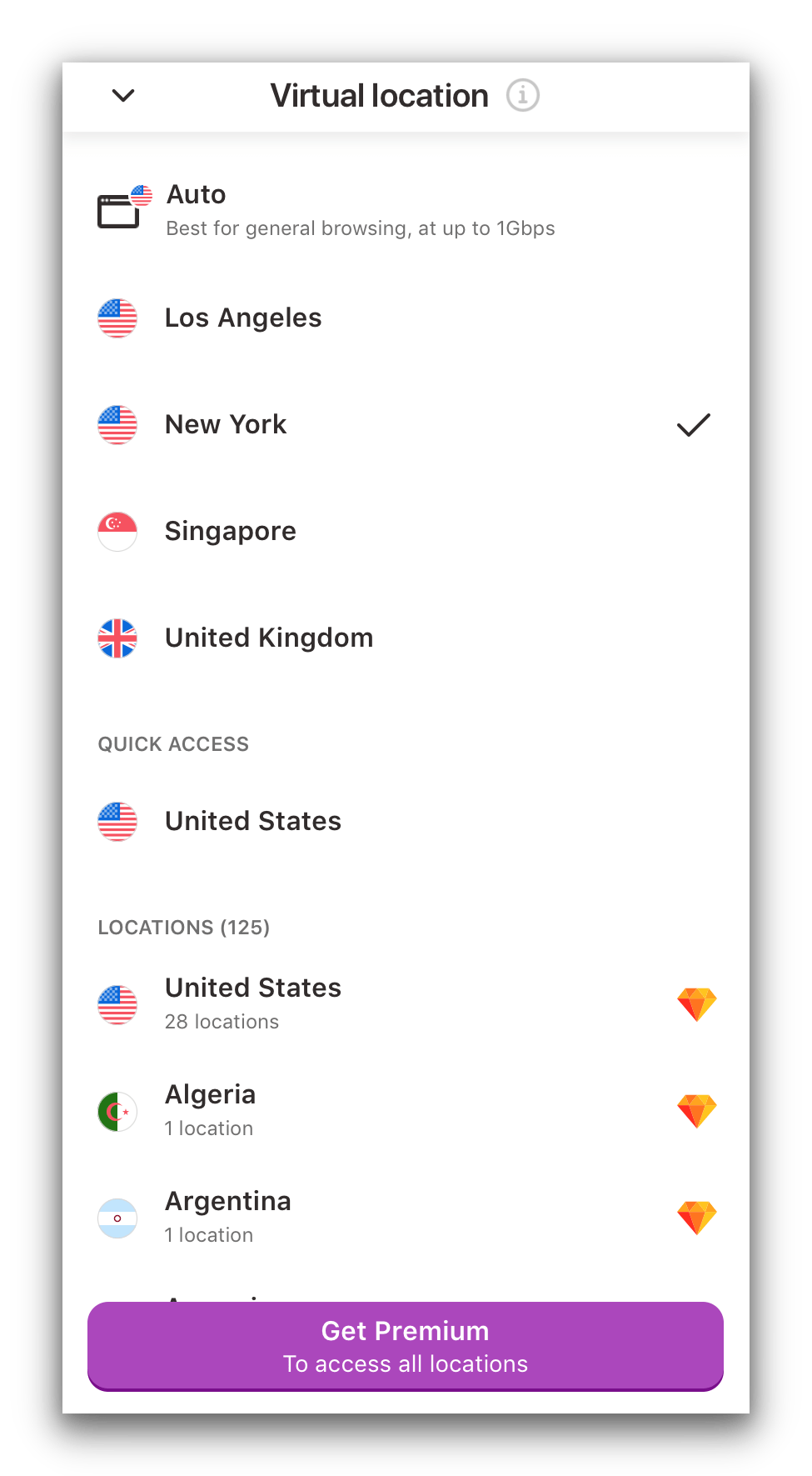 VPN 360 offers the same amount of free servers on Android and iOS