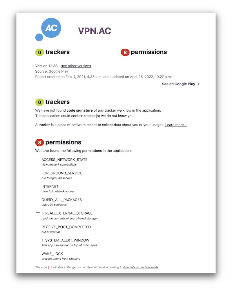 Android app permissions
