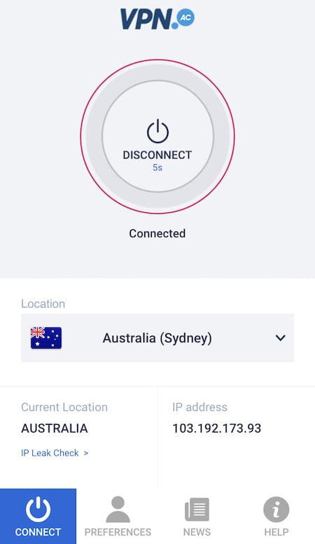 VPN.AC iOS App