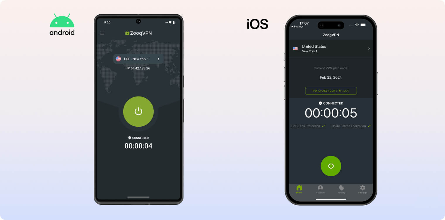 ZoogVPN’s mobile apps