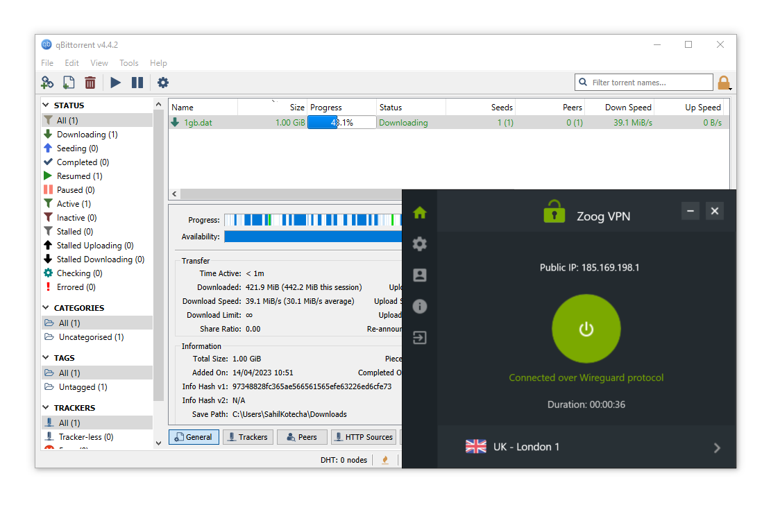 ZoogVPN’s premium version includes P2P servers optimized