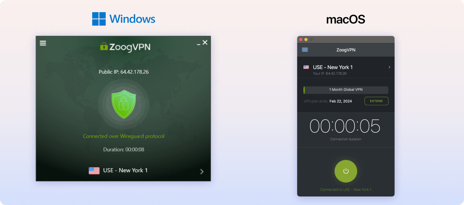 ZoogVPN’s desktop clients 