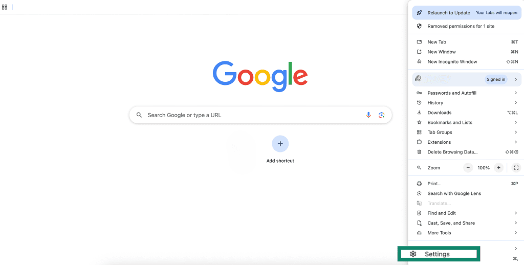 Google Chrome Settings
