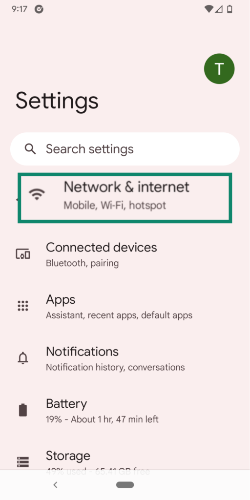 Network &amp; Internet