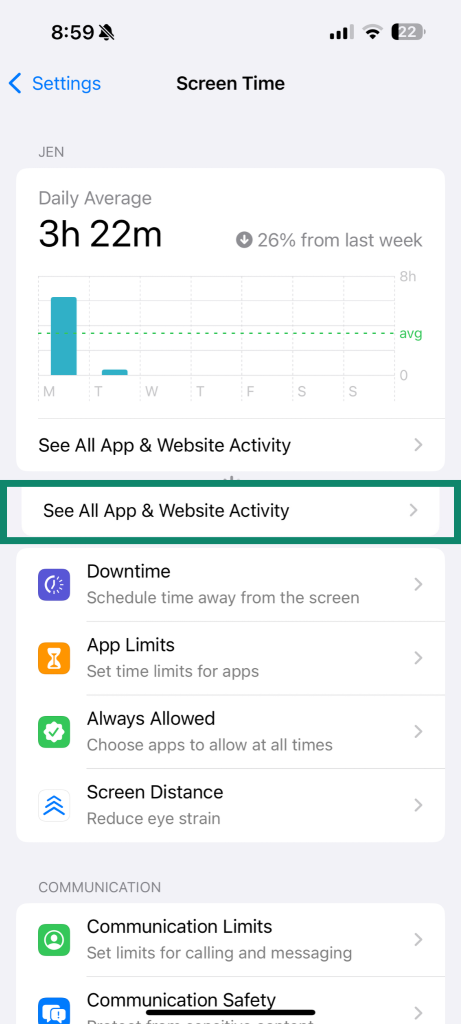 See All App &amp; Website Activity